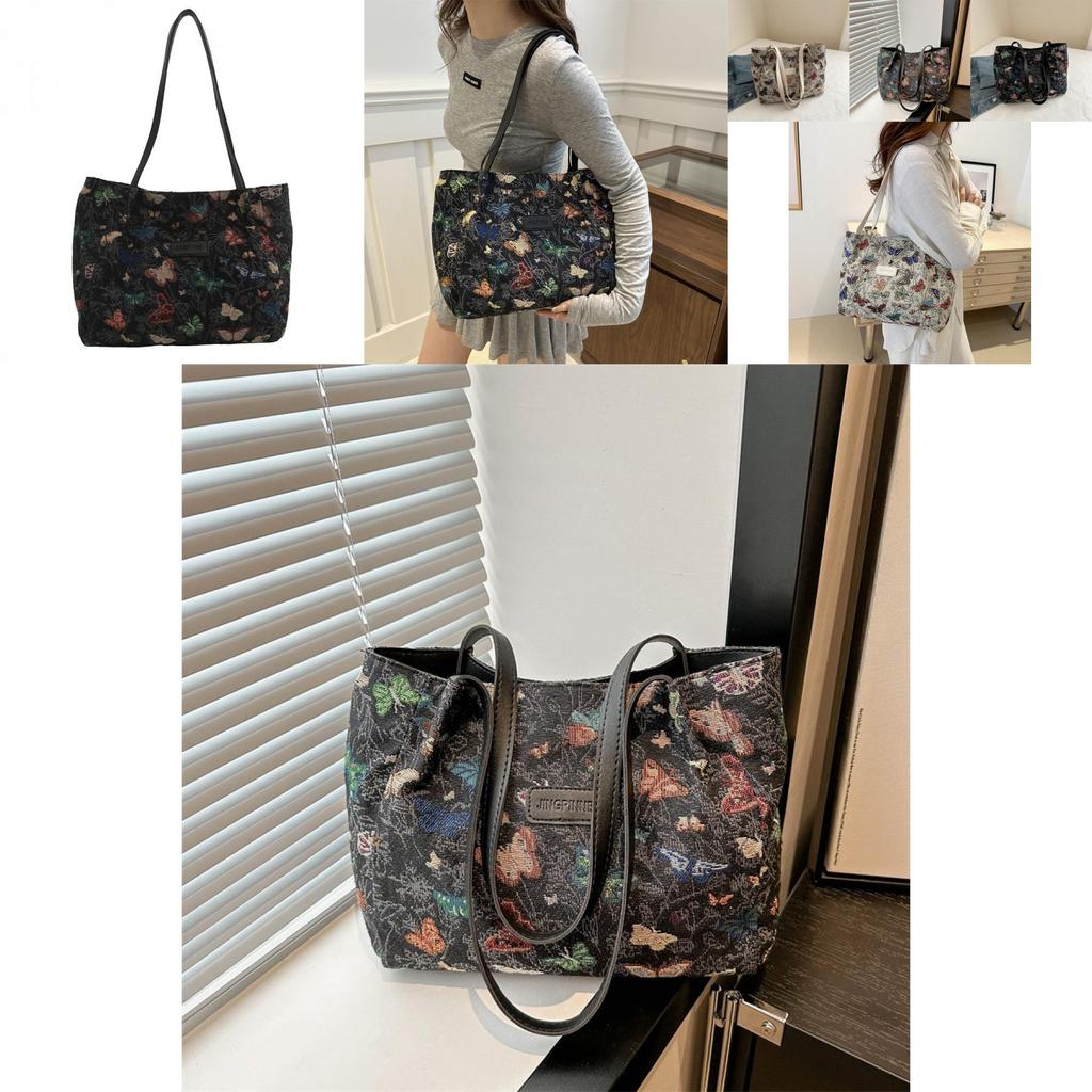 Шикарная новая холщовая сумка-тоут 2024 года, черная и белая, на молнии, для повседневного использования