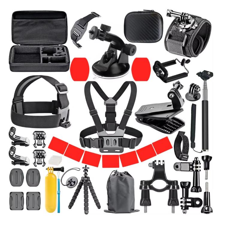 ORBMART Набор аксессуаров для GoPro для Go Pro Hero 13 12 11 10 9 8 7 6 5 4 Черное крепление для DJI Insta360 для Sjcam Экшн-камеры