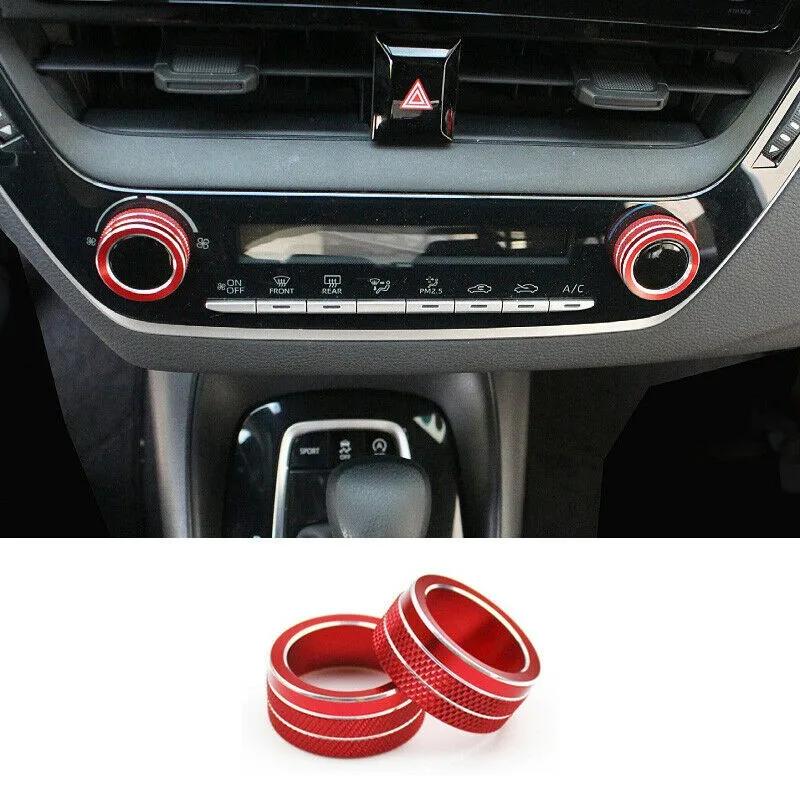 For Toyota Corolla 2Pcs Car AC Climate Control Knob Trim Button Cover Auto Accessories Car AC Control Knobs Ring