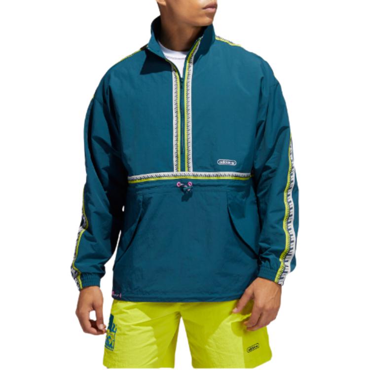 adidas Мужские куртки Originals Водяная утка Зеленый Стойка умеренный Другое GN3894