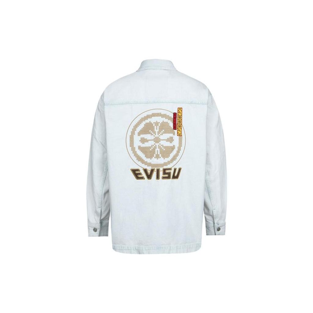 Evisu Рубашка с принтом логотипа и узором, однобортная, с длинным рукавом, унисекс, 2ESHTM3SJ718XXDN