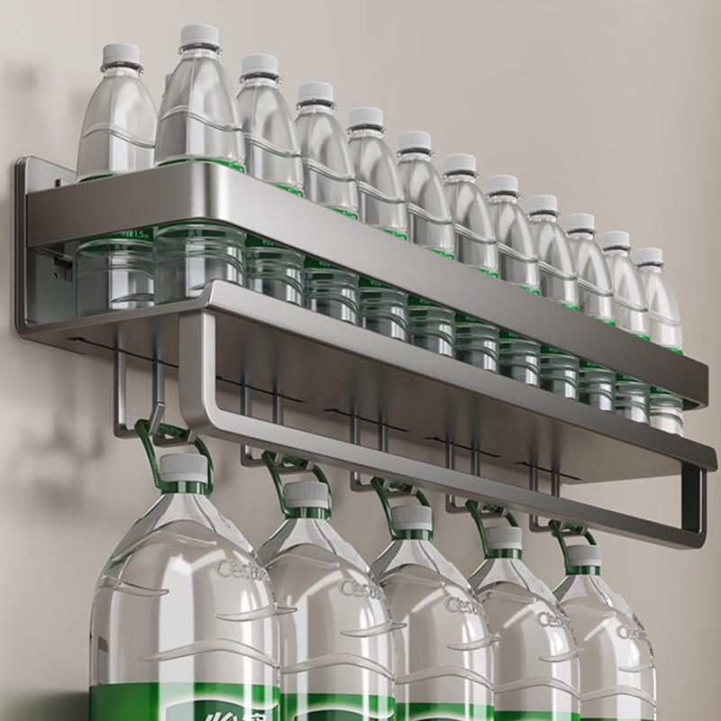 Rotatable Carbon Steel Wall-Mounted Kitchen Shelf with Drawer