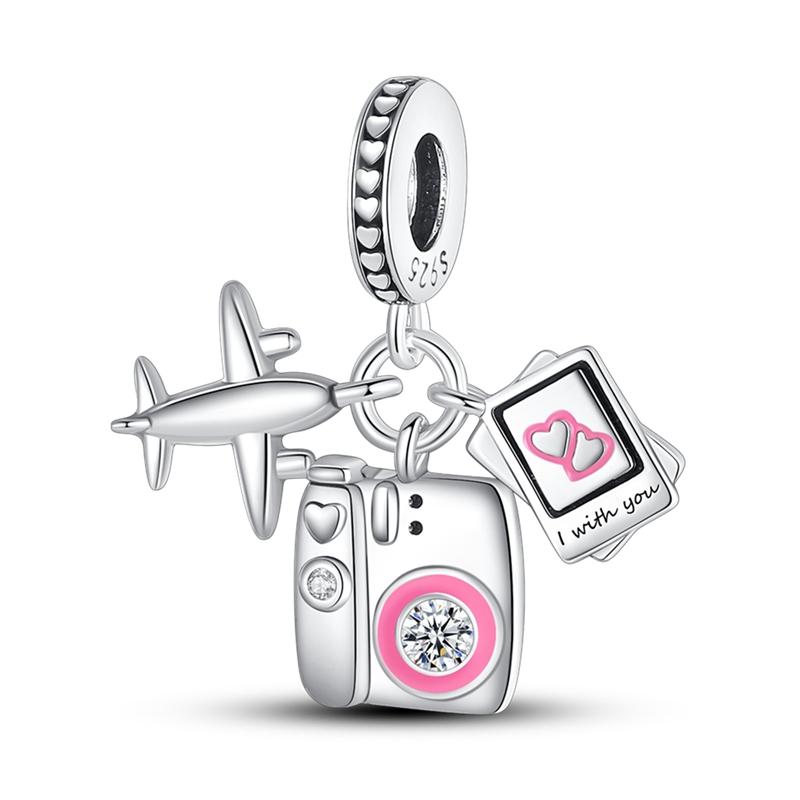 Натуральная стерлингового серебра S925, подвески в виде самолета, подходят для оригинального браслета, бусины «сделай сам», для женщин, ювелирные изделия, подарок