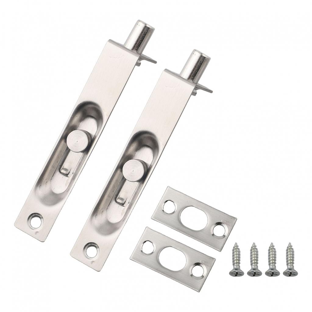 2 Pack 4 Inch Door Flush Bolt Stainless Steel Security Door Concealed