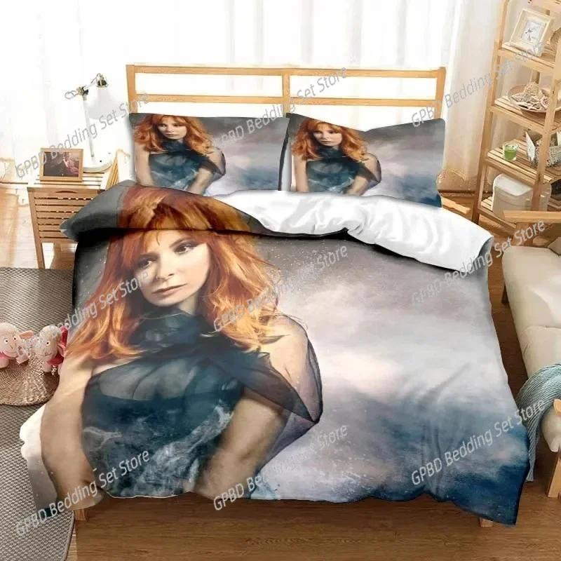 Постельное белье Mylene Farmer 3D-печать Подходит для спальни Комплект с пододеяльником и наволочками Детский домашний текстиль