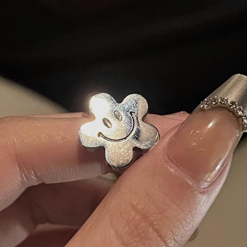 Forward Smiley Fashion Face Ring Stylish Copper Design With Adjustable Size For Women