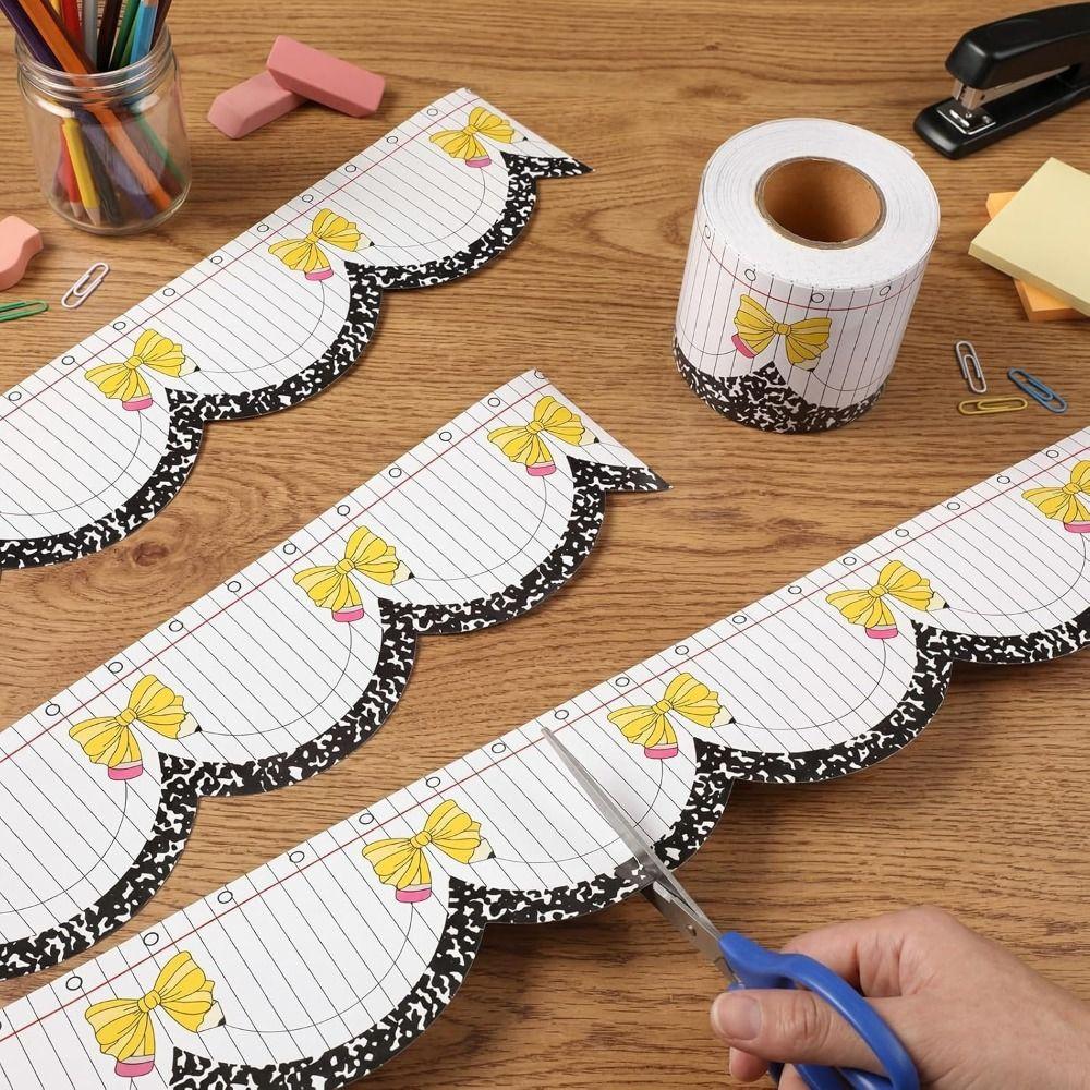 10m/roll Classroom Border Sticker Self Adhesive Bulletin Board Trim School Bulletin Board