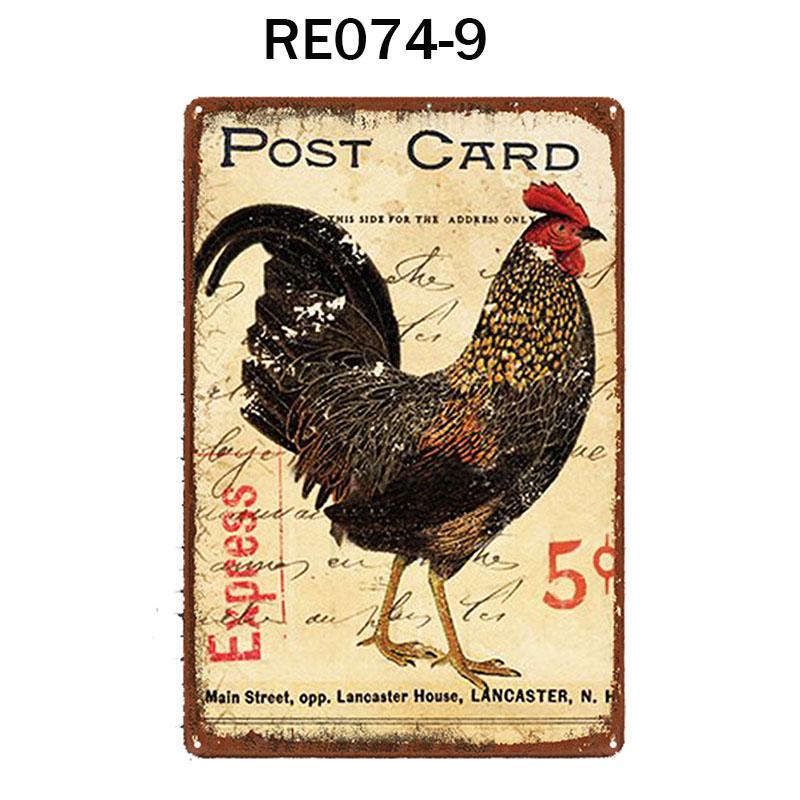 Happy-Hens свежие яйца металлическая жесть плакат куры фермерский магазин плакат винтажный ресторан настенный декор ретро таблички знаки 2030 см