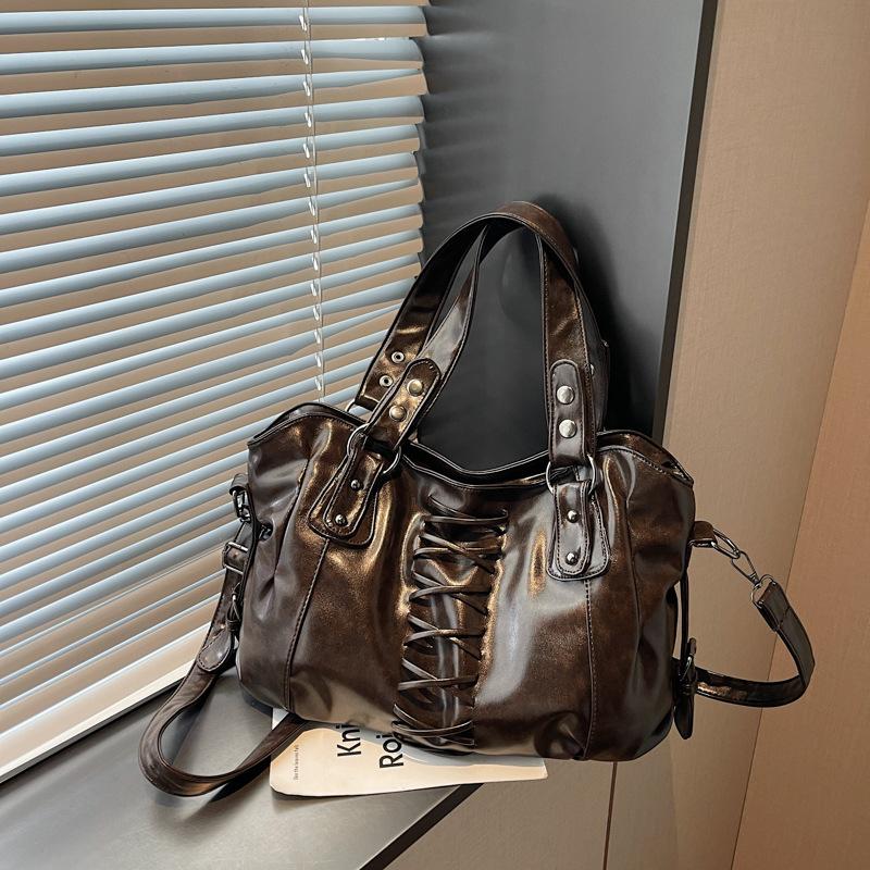 New large-capacity tote bag fashion casual shoulder messenger bag women's soft leather high handbag bag