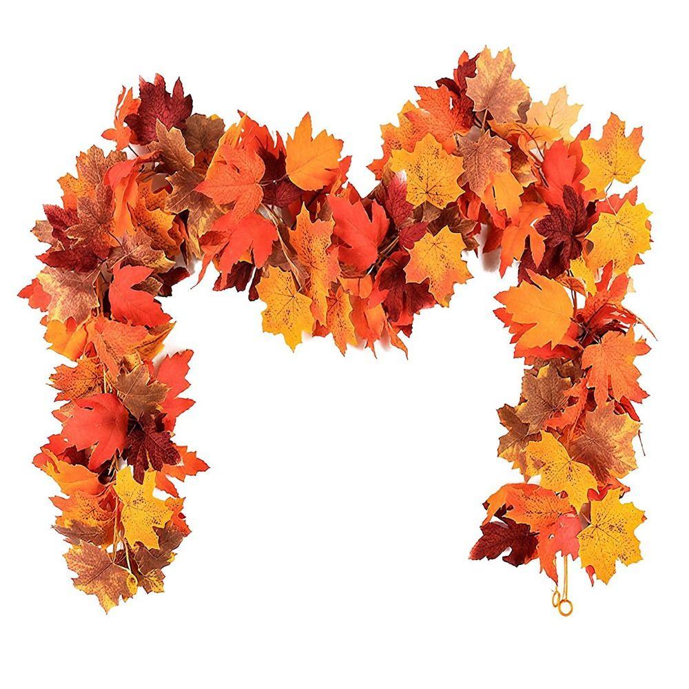 Flexible Artificial Maple Leaf Garland Layered Leaf Clusters Faux Maple Vine Wall Hanging Decor