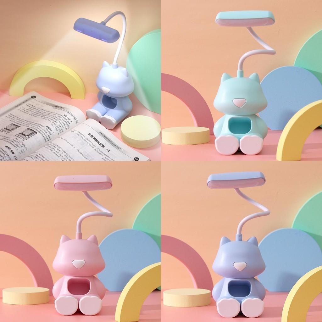 Милая мультяшная USB-зарядка, маленькая настольная лампа, для студентов, для учебы, чтения, светодиодная, бережная к глазам, настольная лампа, лампа для спальни, прикроватная лампа, ночник