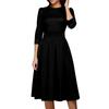 Women's Casual And Fashionable 3/4 Sleeve Pocket With Back Zipper Dress