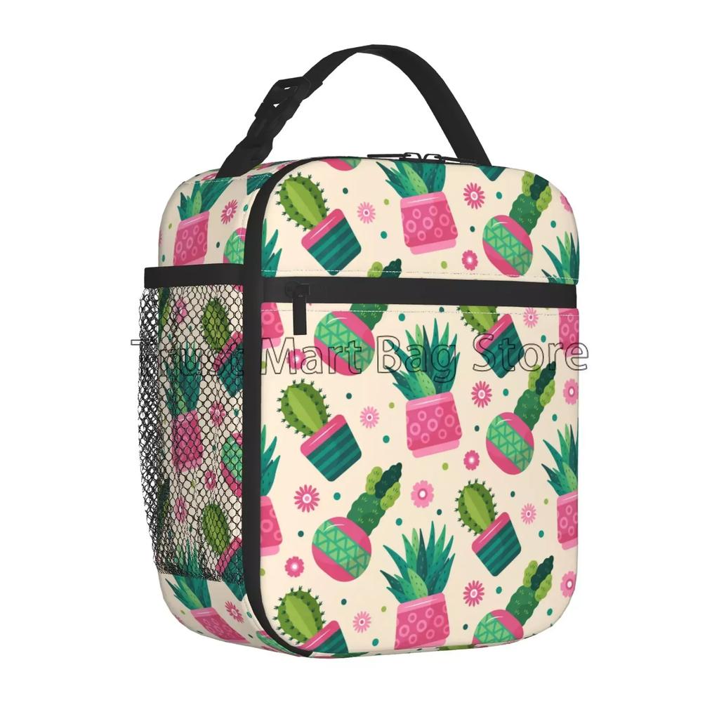 Кактус Термосумка для ланча Коробка Тропические растения Кактусы Цветы Изолированные Охладители Сумки Портативная Многоразовая Сумка Для Пикника Путешествия