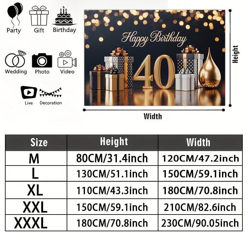 Party Backdrop Birthday 40th Photo Booth Background Front Door Decor