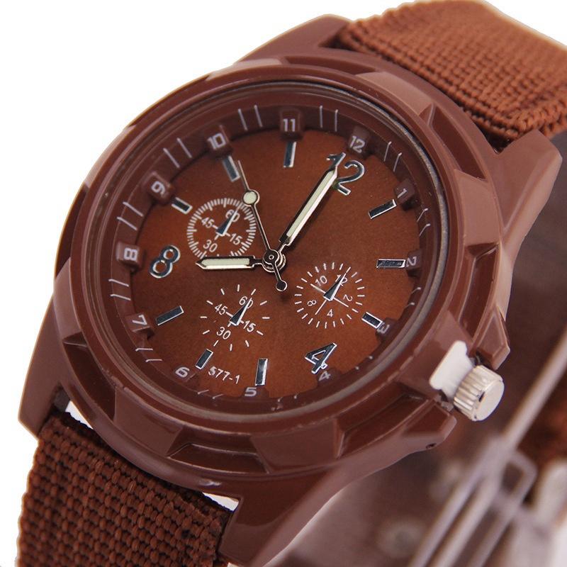 Quartz Watch Army Soldier Military Canvas Strap Fabric Analog Wrist Watches Sports Watch