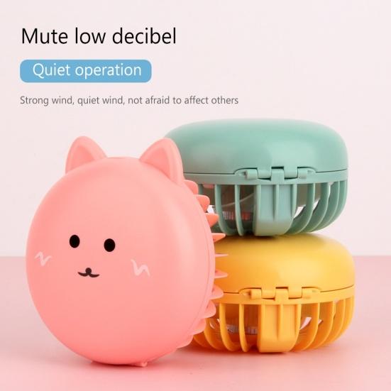 Милый котик портативный вентилятор перезаряжаемый светодиодный мини карманный заполняющий свет с зеркалом для макияжа