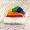 Stripe Plush Christmas Hat Plush Brim Santa Claus Hat Fashion Fur Xmas Cap  Holiday