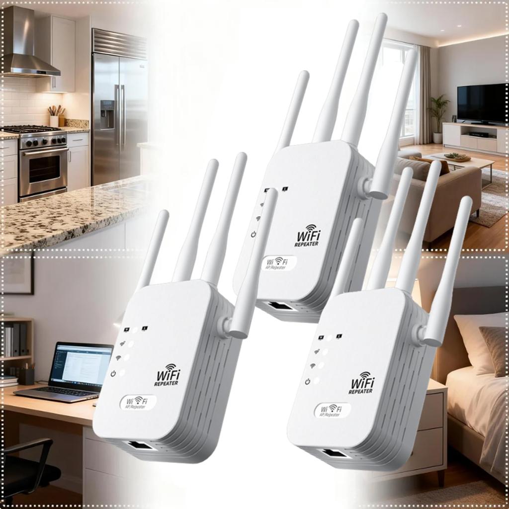 Усилитель WiFi 2025 6-антенный Сильный сигнал, Репитер WiFi, Двухдиапазонный 300/1200 Мбит/с (5 ГГц / 2,4 ГГц) ракета-носитель