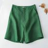 Cotton and Linen Shorts Women's Summer High-waist Casual Wide-leg Pants Women's Linen Pants All-match Straight Five-point Pants