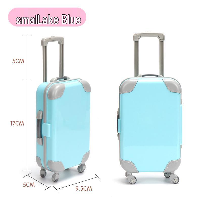 Compact Solid Color Kids Trolley Suitcase Toy with Eyelash Design for Dress-Up and Storage