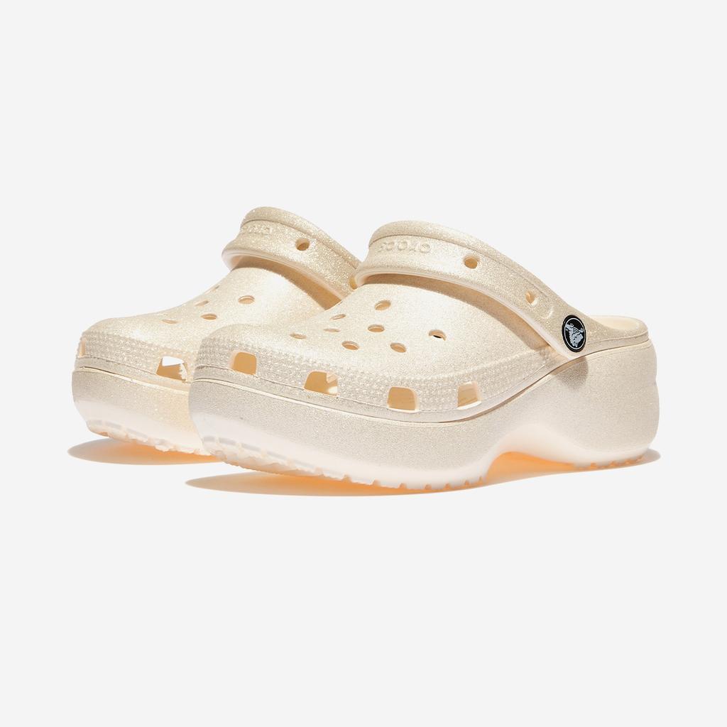Crocs Классические блестящие сабо на платформе для женщин, CRS207241, 1010104237, популярная корейская обувь