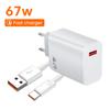 67 Вт USB зарядное устройство QC3.0 быстрая зарядка мобильного телефона зарядное устройство для iPhone 15 Samsung Xiaomi EU/US/UK Plug быстрое зарядное устройство адаптер