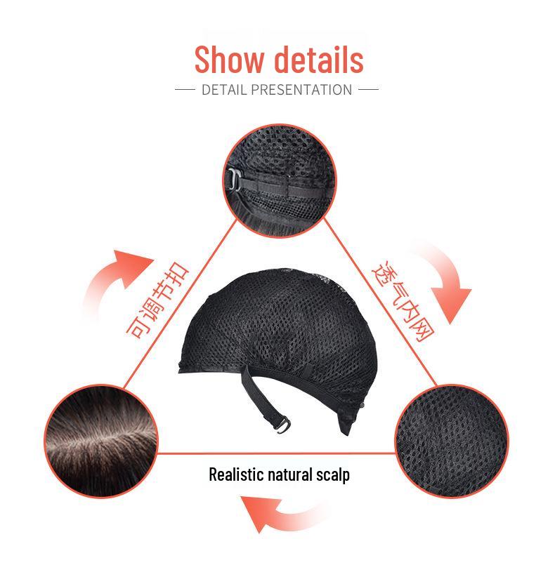 Waist-Length Straight Red Cartoon Bangs Wig for Women