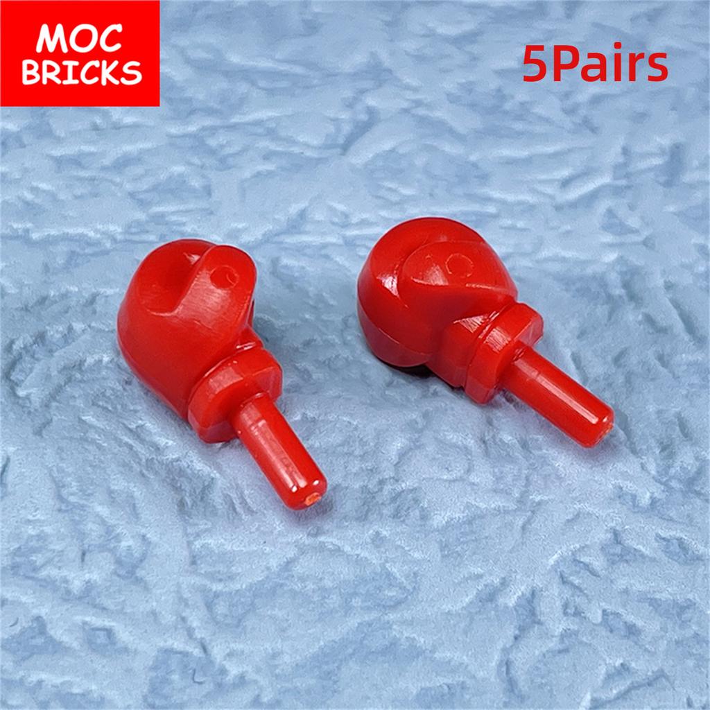 5 пар MOC Кирпичи Часть тела Рука Боксерская перчатка 4 см Фигурка носить bb0524 bb0523 Строительные блоки DIY Куклы Игрушки Подарки для детей