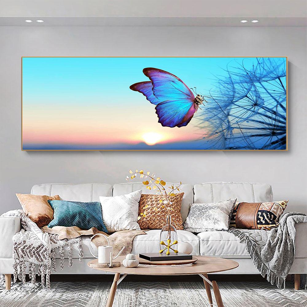 Бабочка, цветок, холст, картина, пейзажные постеры и принты, настенные художественные фотографии для гостиной, грибной лес, домашний декор, без рамки