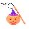 Kids Halloween Decorative Lamp Pumpkin Lantern, LED Light Up Handheld Lamp, Battery Lighted with Pole Operated Plastic Lantern for Kids, Holiday Party