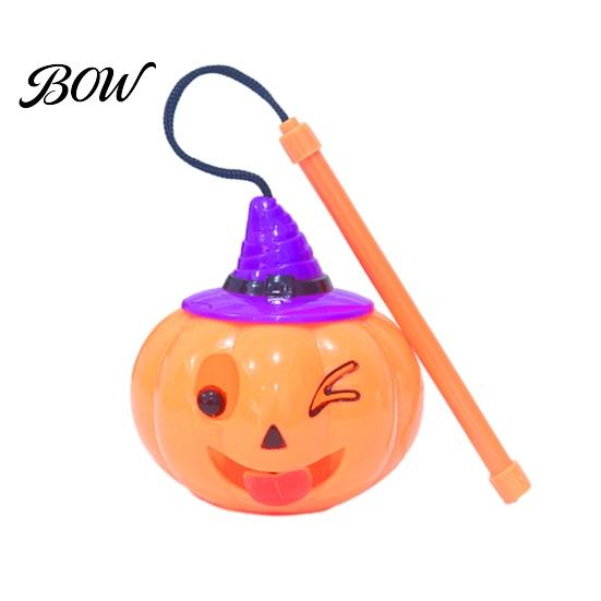Kids Halloween Decorative Lamp Pumpkin Lantern, LED Light Up Handheld Lamp, Battery Lighted with Pole Operated Plastic Lantern for Kids, Holiday Party