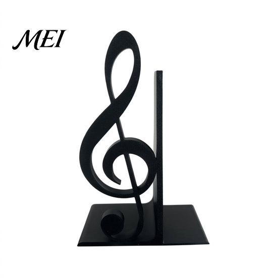 Elegant Music Symbol Display 3D Printed Treble Clef Bookends, Note Shelf Organizer, Non-Slip Modern Bookend Practical Desk Accessory with Stable