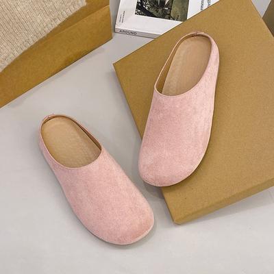 2025 ниша обувь Boken женская сумка голова Boken платформа внутренняя высота увеличение половина перетаскивание ретро обувь весна универсальные тапочки