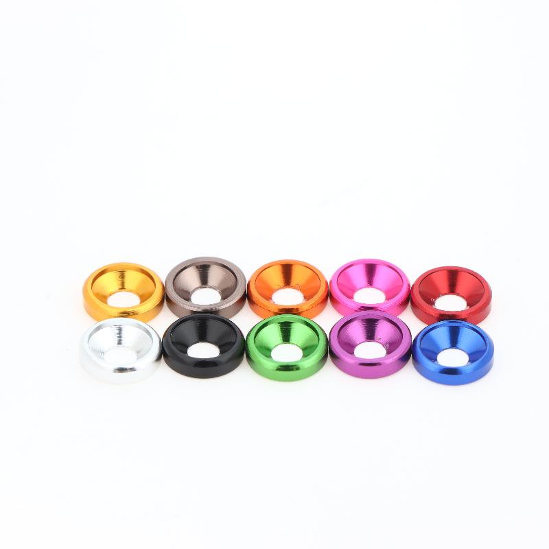 10Pcs M3 Colourful Aluminum Alloy Anodized Countersunk Head Bolt Washers Gasket For 1/10 Rc Car