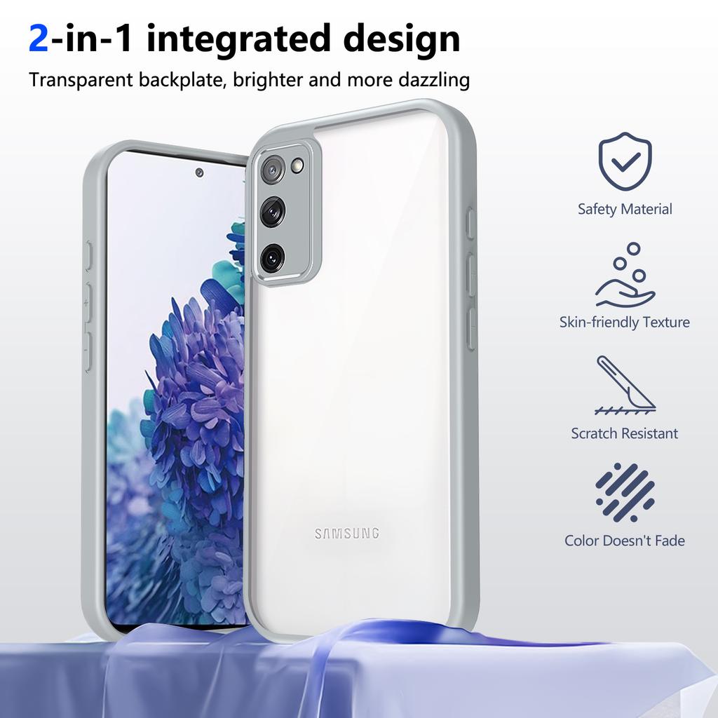 Для Samsung Galaxy S20 FE S20FE Чехол с воздушной подушкой Ударопрочный Силиконовый бампер Прозрачная Матовая задняя крышка Жесткий чехол для Samsung S20 FE