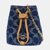 [Pre-Owned] Drawstring 12 Brand Logo Closure Fabric Tote Shoulder Bag Mini - Excellent #1WBZU8M