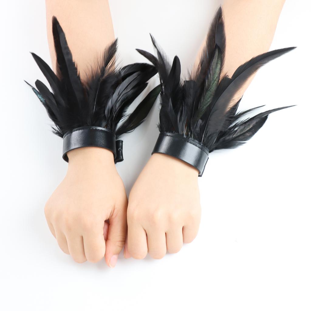 Men's Feather Bracelet Sleeves Halloween Party Masquerade Performance Costumes Accessories Anime Accessories Feather Bracelet