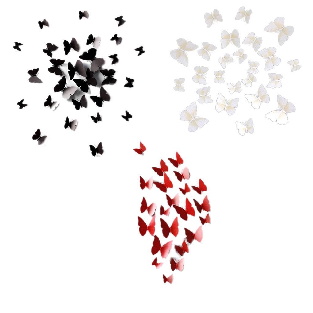 12pcs 3D Lifelike Brooch Butterfly Curtain Decor Wedding Decoration Refrigerator Ornaments