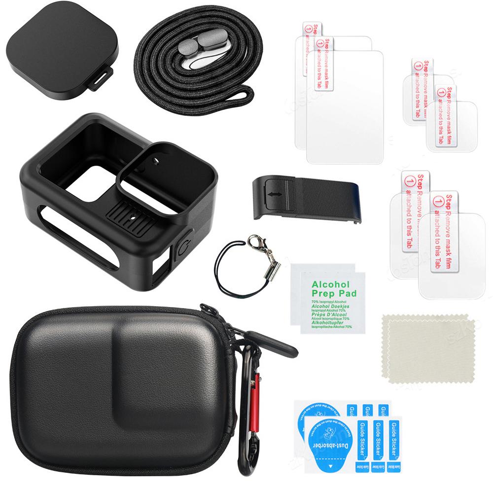 For Gopro Hero 13 Black Accessories Case Protective Housing Shell Protector Rubber Silicone + Lens Cap Strap For Go pro Hero13