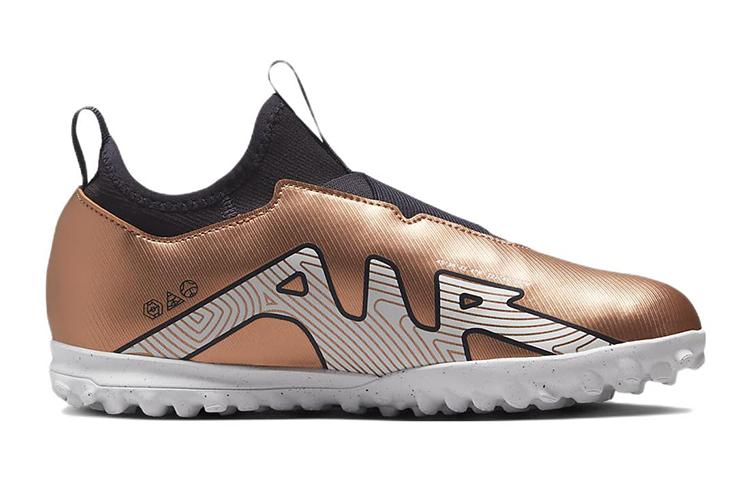 Nike Футбольные бутсы Zoom Vapor 15 Academy, устойчивые к ударам и истиранию, низкие, для детей, цвет: золотой, черный, DR6052-810