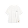 Li Ning Badfiv Series Seven Cities Collaboration Loose Short Sleeve T-Shirt Unisex Tops Off-White AHST879-1