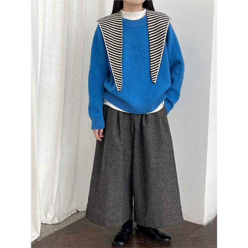 Johnature Простой трикотажный свитер с круглым вырезом в корейском стиле для женщин, осенне-зимний, свободный повседневный пуловер, базовые свитера