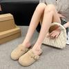Fashion Spring Fall Hairy Slippers Female Outside Wear Winter Lamb's Wool Lovely Padded Maternity Cotton Slippers