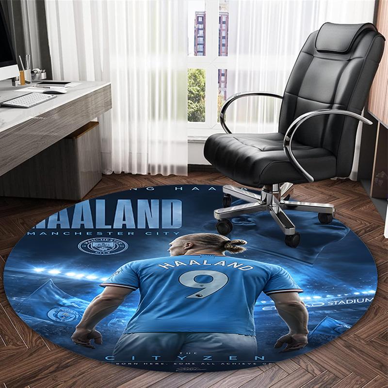 1pc Haaland1 Carpet, Round Rug, Comfortable, Suitable for Entryways, Living Rooms, Office, And Bedrooms, Christmas Decoration
