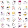 50 Halloween Series White Ghost Stickers Cute Cartoon Festival DIY Decoration Stickers