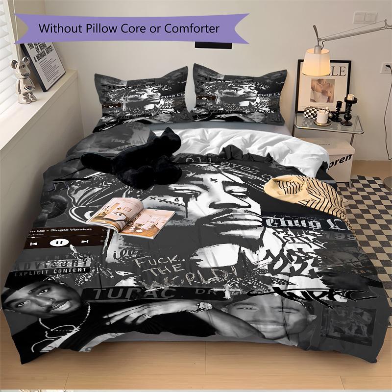 Rap Culture Collage Print 3Pcs Bedding Setduvet Cover With 2 Bedropillowcase Home Birthday Gift