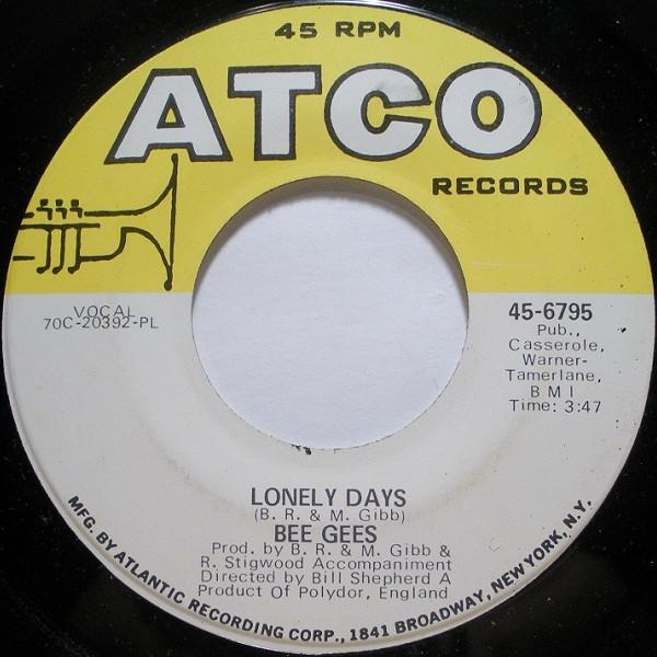 7-дюймовая пластинка BEE GEES - Lonely Days 456795 ATCO Records 1970 США Рок Б/У