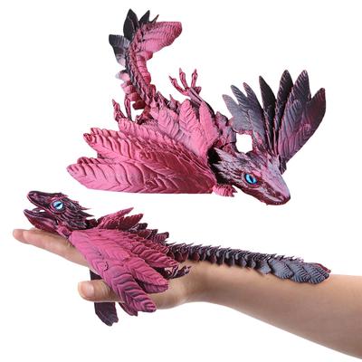 Напечатанный на 3D-принтере Дракон с крыльями Игрушка-дракон Фигурка Коллекционная Настольный питомец Декор для дома и офиса Игрушка для руководителя