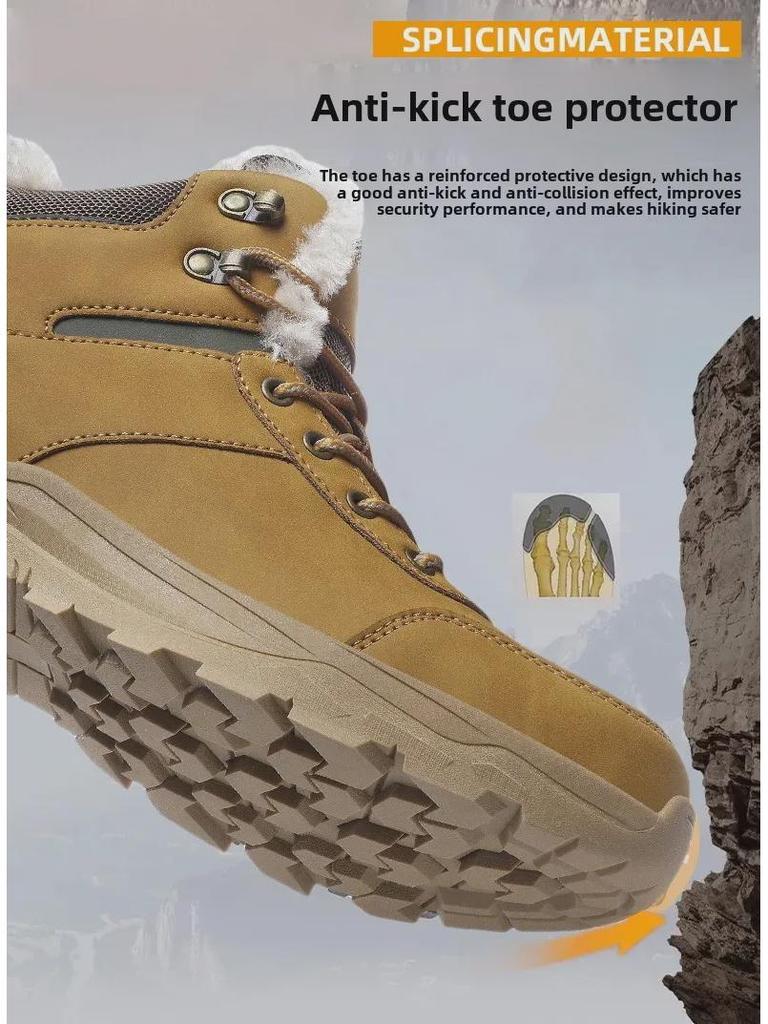 Мужские зимние спортивные ботинки для активного отдыха - теплые, с бархатом, большого размера, для снегоходов и походов