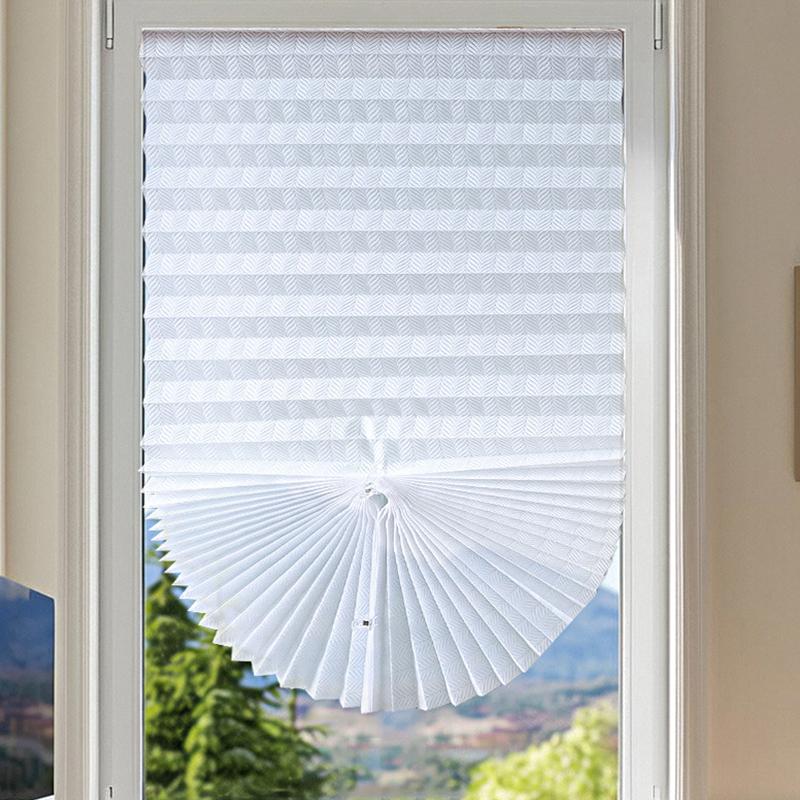 1PC Polyester Curtain Home Decorations Semi-Blind Window Curtains Non-Woven Leaf Pleated Curtain Shades 60/90x180cm